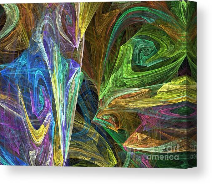 Fractals Canvas Print featuring the digital art The Groove by Richard Rizzo