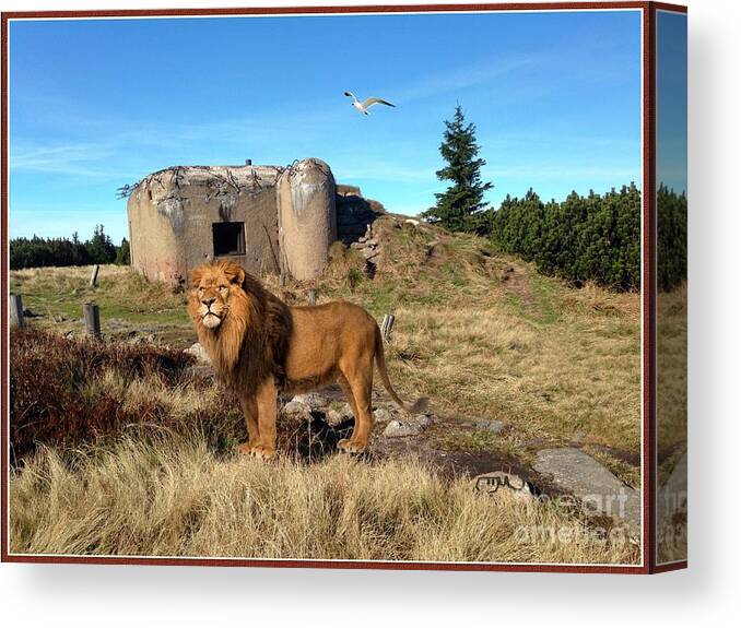Modern Painting Canvas Print featuring the mixed media The guard of the ruins 22 by Pemaro