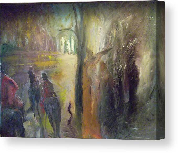 Abstract Canvas Print featuring the painting The Myth by Susan Esbensen