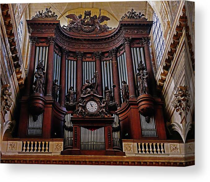 Paris Canvas Print featuring the photograph The Organ Within Saint-Sulpice In Paris, France by Rick Rosenshein