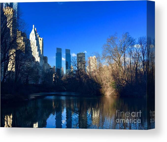 Nyc Canvas Print featuring the photograph The Pond #1 by Dennis Richardson