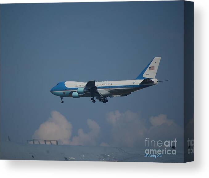 President's Plane Canvas Print featuring the photograph The President's Aircraft by Susan Stevens Crosby