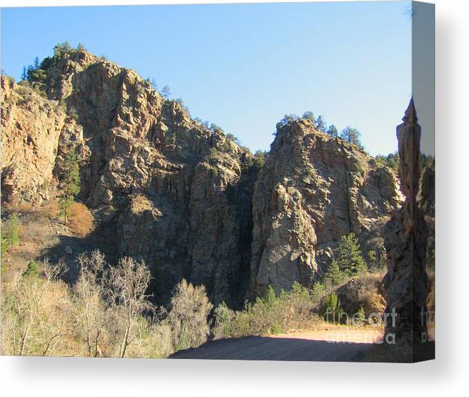  Canvas Print featuring the photograph The Road To Cripple Creek by Kelly Awad