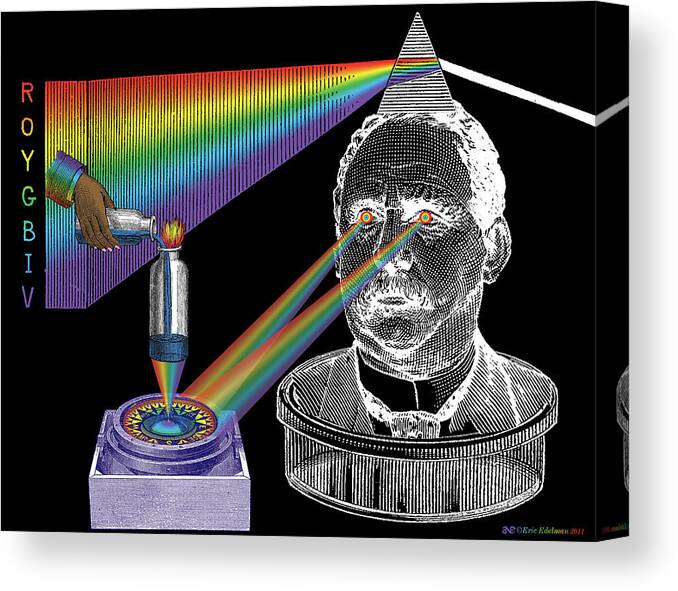 Multicolor Canvas Print featuring the digital art The Spectre of Chromatopia by Eric Edelman