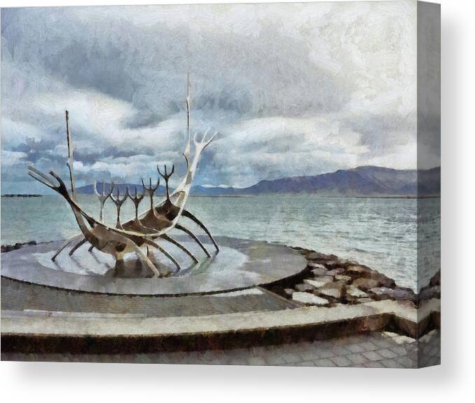 Solfar Canvas Print featuring the digital art The Sun Voyager by Digital Photographic Arts