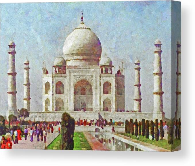 Taj Mahal Canvas Print featuring the digital art The Taj Mahal by Digital Photographic Arts