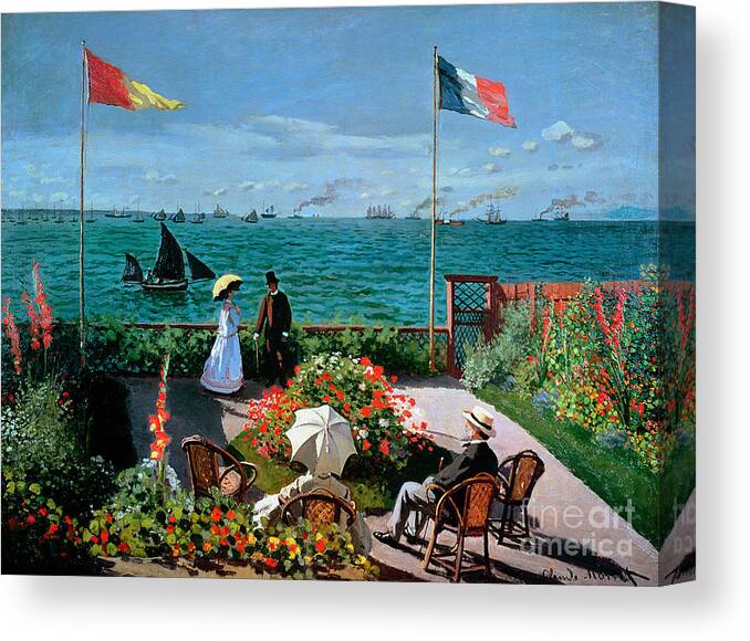 Claude Monet Canvas Print featuring the painting The Terrace at Sainte Adresse by Claude Monet