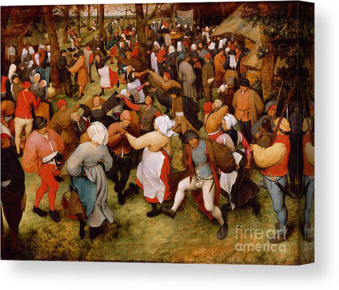 The Canvas Print featuring the painting The Wedding Dance by Pieter the Elder Bruegel