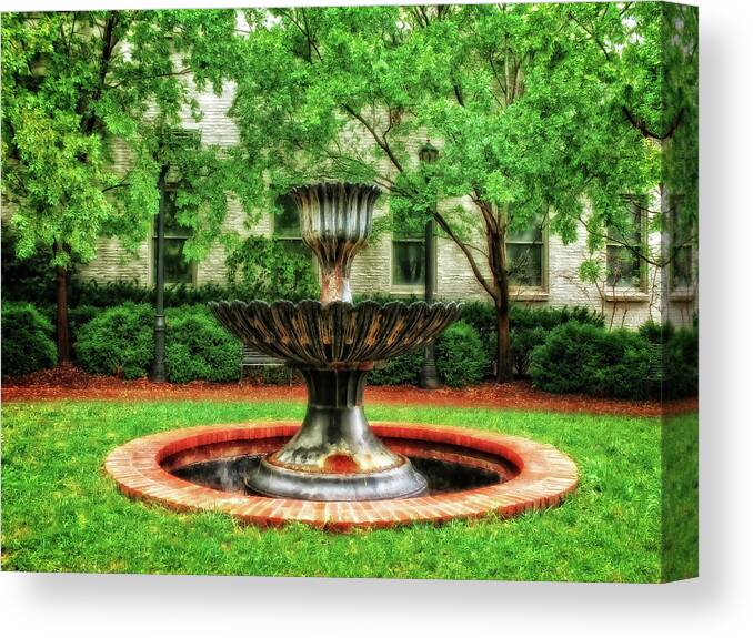 Frank J Benz Canvas Print featuring the photograph Thirsty Fountain - LOUKY812 by Frank J Benz