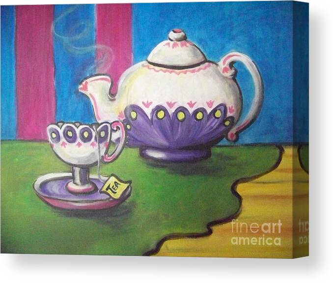 Still Life Canvas Print featuring the painting Time For Tea by Deborah Smith