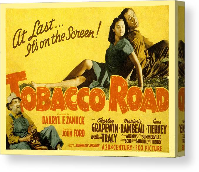 1940s Movies Canvas Print featuring the photograph Tobacco Road, Charley Grapewin, Aka by Everett