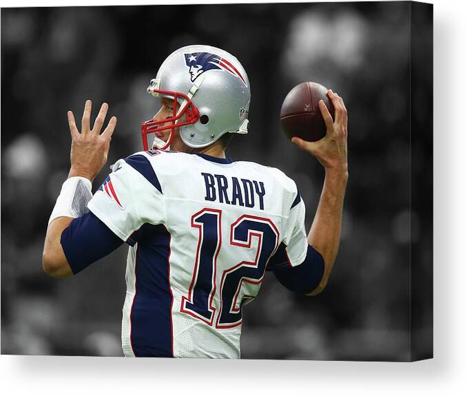Tom Brady Canvas Print featuring the photograph Tom Brady Patriots Super Bowl 2 by Movie Poster Prints