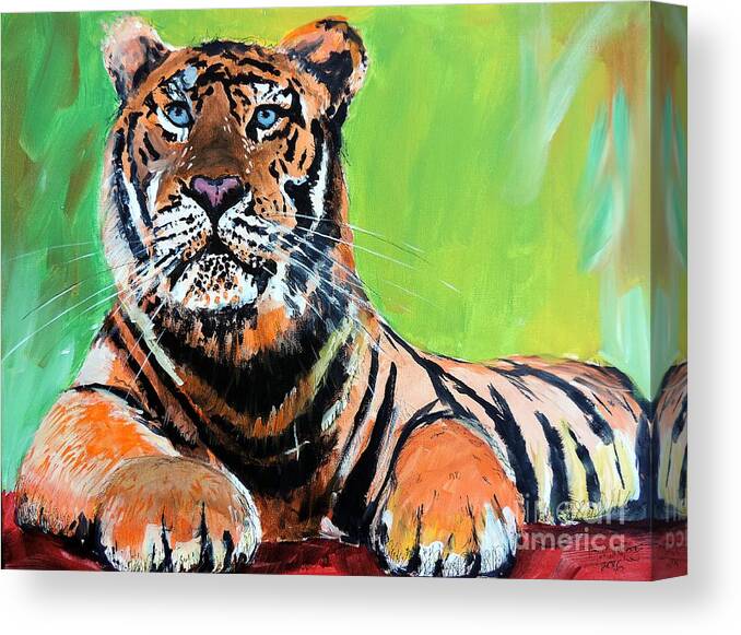 Wild Canvas Print featuring the painting Tom Tiger by Tom Riggs