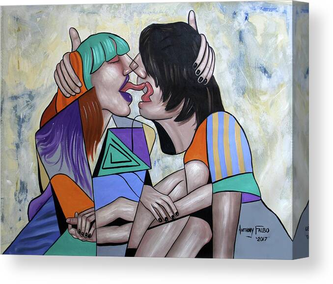 Abstract Canvas Print featuring the painting Tongue Aerobics by Anthony Falbo