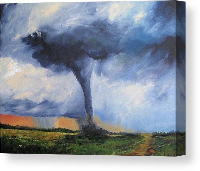 Tornado Canvas Print featuring the painting Tornado by Torrie Smiley