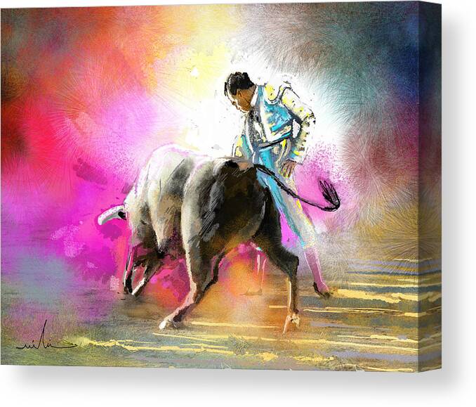 Animals Canvas Print featuring the painting Toroscape 44 by Miki De Goodaboom