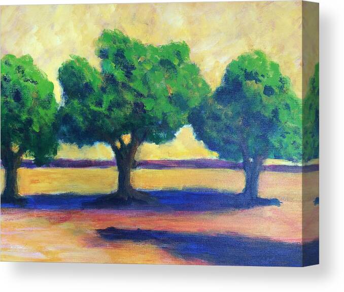 Trees Canvas Print featuring the painting Trees Don't Disappoint #1 by Edy Ottesen