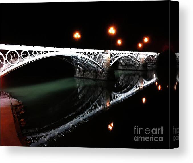 Seville Canvas Print featuring the photograph Triana Bridge by HELGE Art Gallery