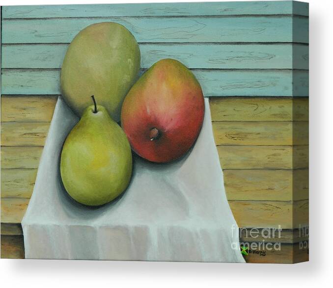 Fruits Canvas Print featuring the painting Tropical Delight 4 by Kenneth Harris