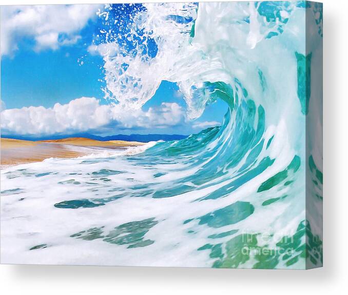 Ocean Canvas Print featuring the painting True Blue by Paul Topp