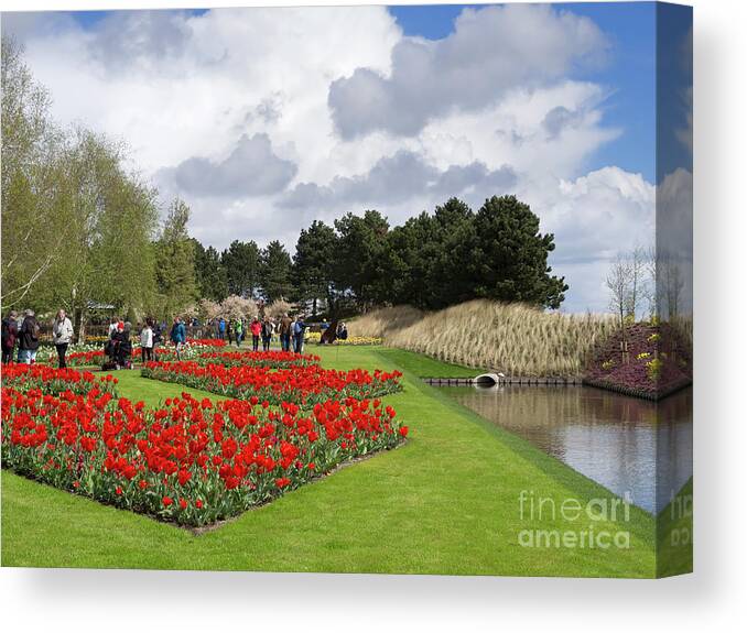 Tulips Canvas Print featuring the photograph Tulips at Keukenhof Gardens Netherlands by Louise Heusinkveld