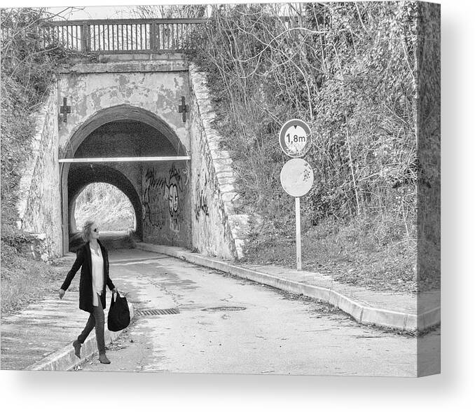 Tunnel Canvas Print featuring the photograph Tunnel by Jessica Levant