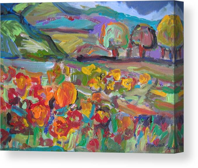 Landscape Canvas Print featuring the painting Tuscan Landscape by Marlene Robbins