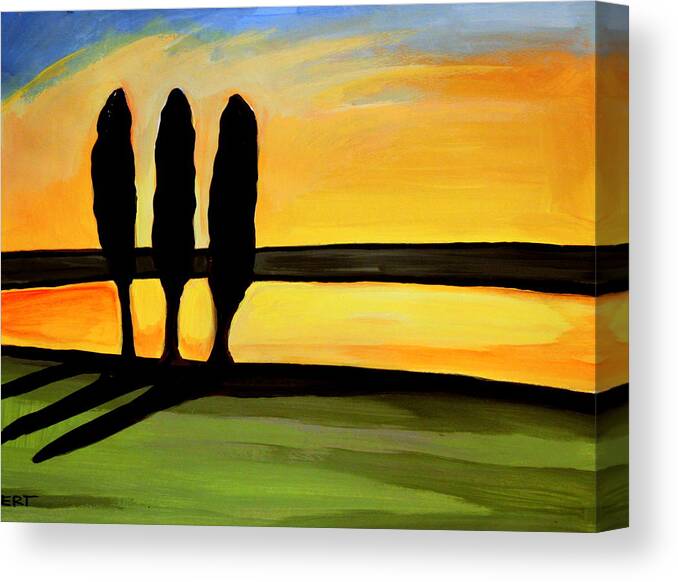 Tuscany Canvas Print featuring the painting Tuscany Cypress by Elizabeth Robinette Tyndall