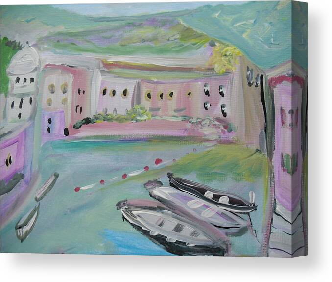 Harbour Canvas Print featuring the painting Tutti Frutti by Judith Desrosiers