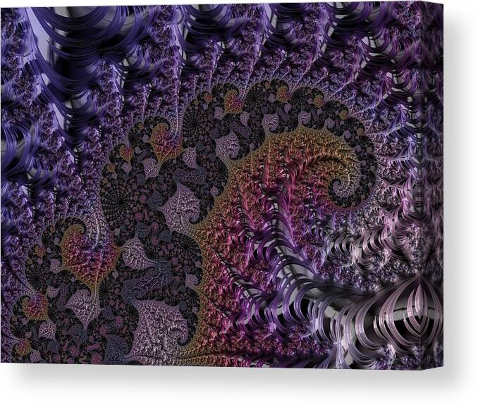 Fractal Canvas Print featuring the digital art Ultra Leaf Spiral by Paisley O'Farrell