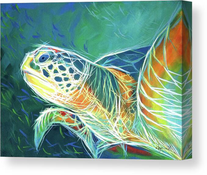 Ocean Canvas Print featuring the painting Under the Sea by Angela Treat Lyon