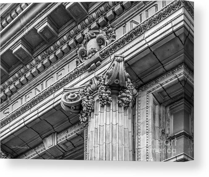 Aau Canvas Print featuring the photograph University of Pennsylvania Column Detail by University Icons