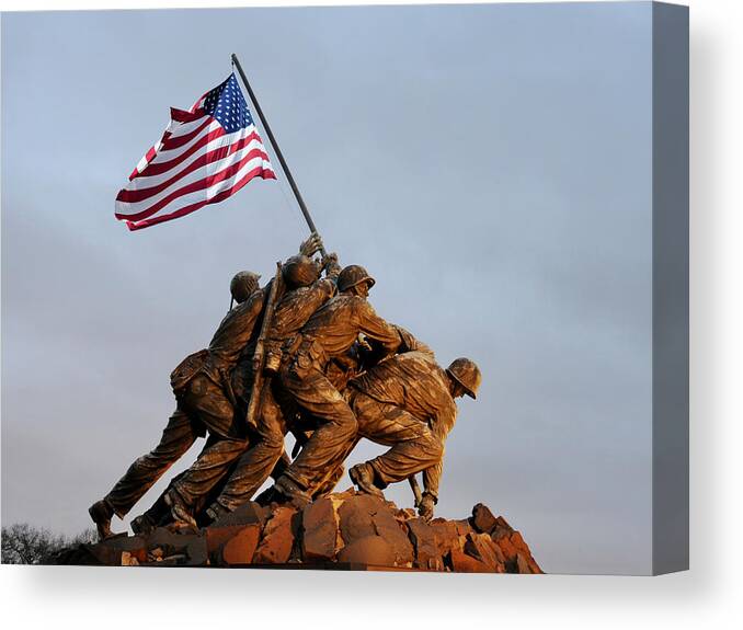 Iwo Jima Canvas Print featuring the photograph US Marine Corps Memorial by Richard Bryce and Family