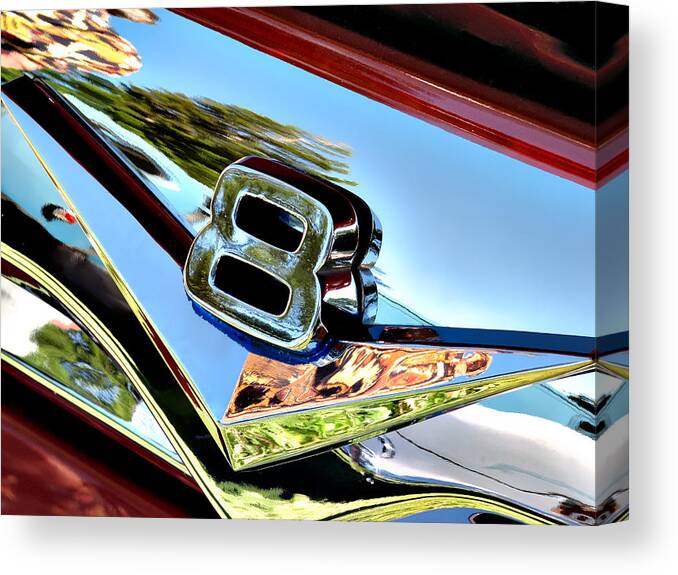 Industrial Art Canvas Print featuring the photograph V8 -- 1956 Ford Pickup at the Paso Robles Classic Car Show by Darin Volpe