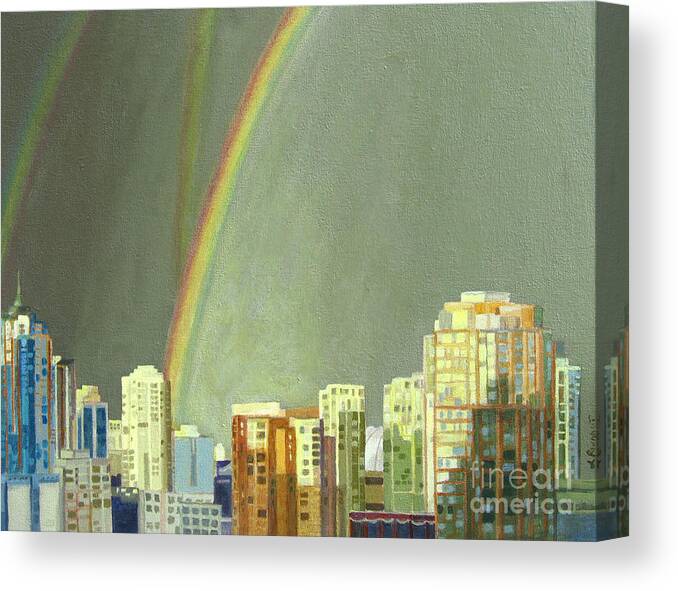 Acrylic Canvas Print featuring the painting Vancouver BC by Lynne Reichhart