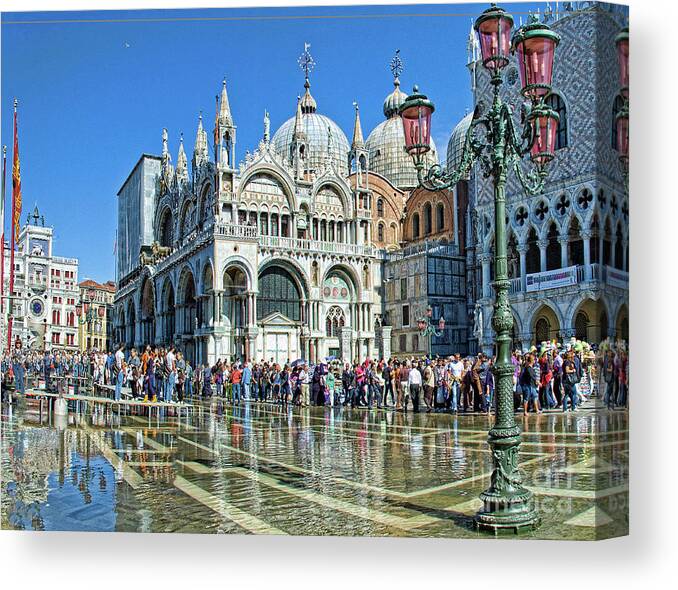 Venice Saint Marko Basilica Canvas Print featuring the photograph Venice San Marco by Maria Rabinky