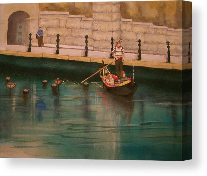 Providence Canvas Print featuring the painting Venice Via Providence by Lynn Babineau