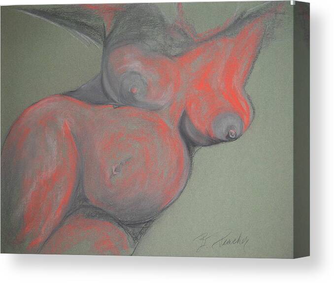 Nude Canvas Print featuring the drawing Venus II by Bonnie Peacher
