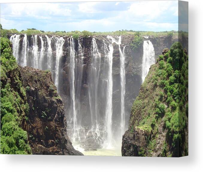 Falls Canvas Print featuring the photograph Vic Falls by Gavin Andrew