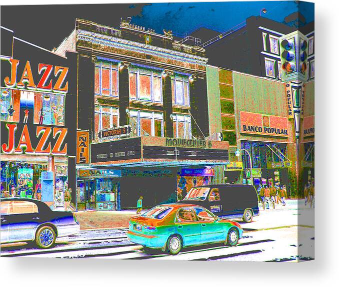 Harlem Canvas Print featuring the photograph Victoria Theater 125th St NYC by Steven Huszar