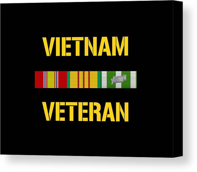 Vietnam Veteran Canvas Print featuring the digital art Vietnam Veteran Ribbon Bar by War Is Hell Store