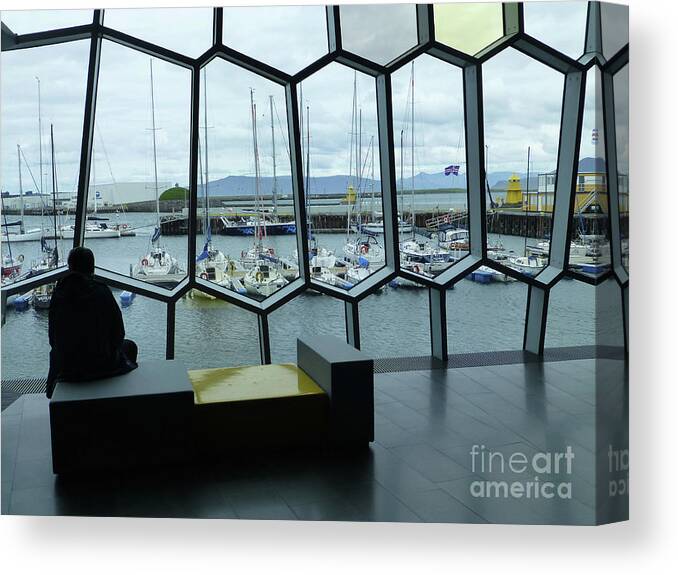 Opera Canvas Print featuring the photograph View from Harpa by Maxine Kamin