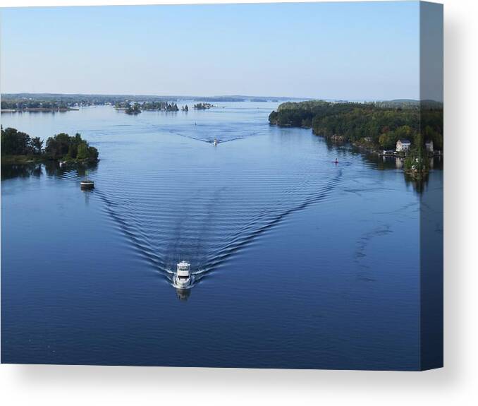  Canvas Print featuring the photograph View from the Bridge by Dennis McCarthy