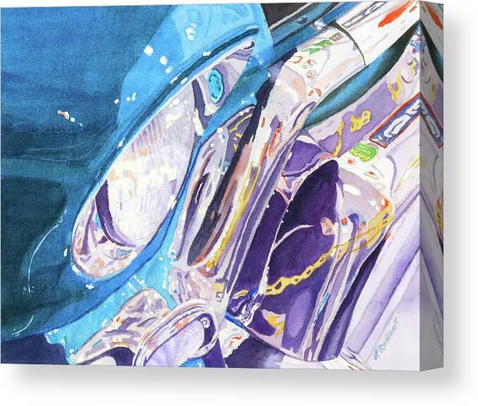 Cars Canvas Print featuring the painting Vintage Chrome by Lynne Reichhart