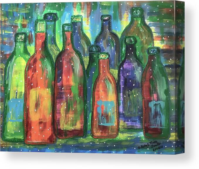 Wine Canvas Print featuring the painting Vintage Estate Wine by Kathy Marrs Chandler