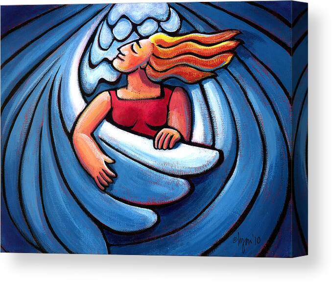 Wings Canvas Print featuring the painting Waiting in the Wings by Angela Treat Lyon