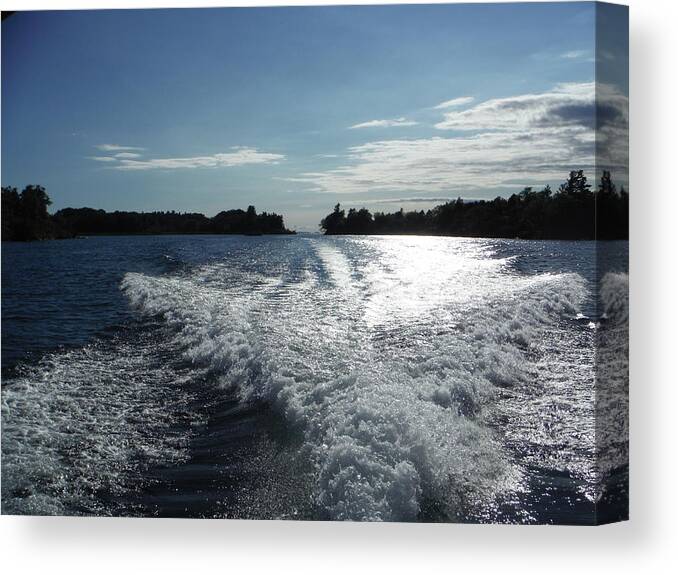 #st Lawrence Canvas Print featuring the photograph St. Lawrence Intercoastal Waterway by Jacqueline Whitcomb
