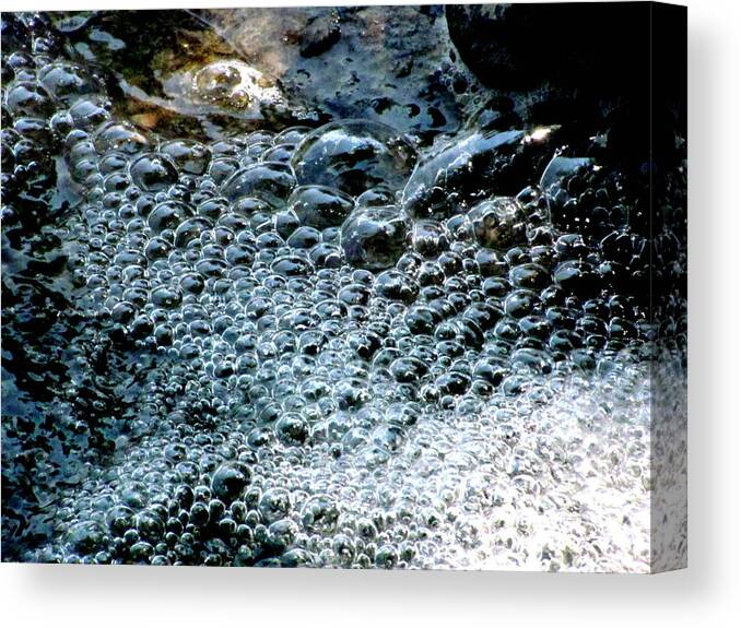 Water Canvas Print featuring the photograph Water fall bubbles by Douglas Pike