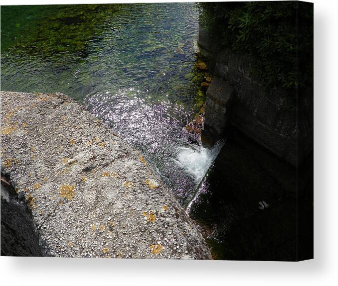 Water Canvas Print featuring the photograph Water in the stone by Vineta Marinovic