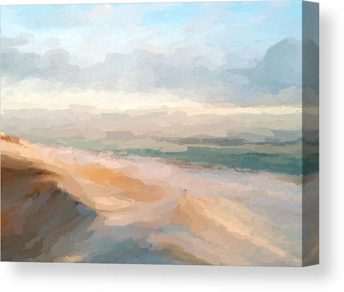 Anthony Fishburne Canvas Print featuring the mixed media Watercolor beach abstract by Anthony Fishburne